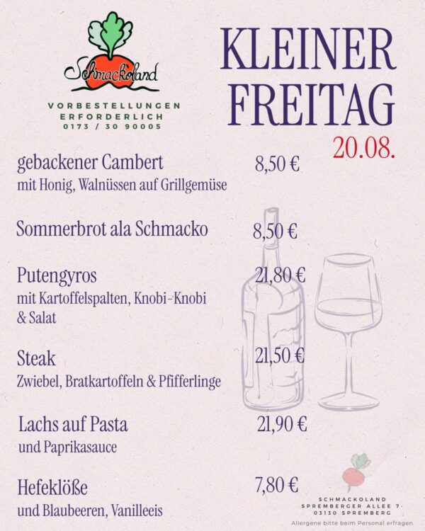 Schmackoland – Kleiner Freitag